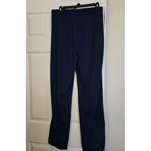 Adidas Womens Navy Blue Athletic Track Pants Sz L Running Athleisure - Picture 2 of 7